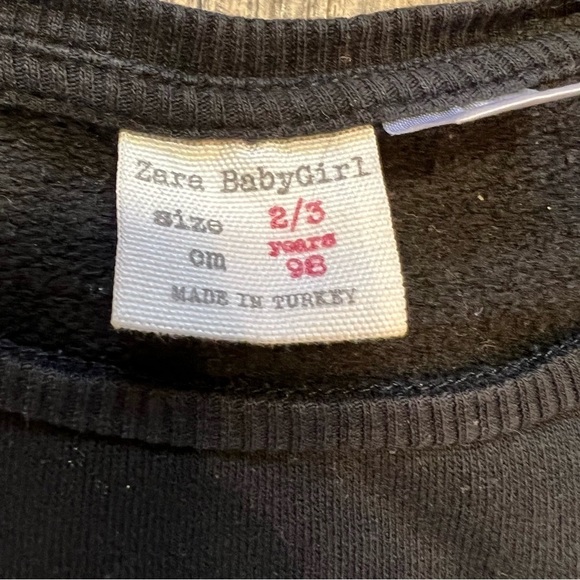 Zara Baby Black Shine Like The Starts Top And Gray Pants Set Size 2/3 - Picture 4 of 11